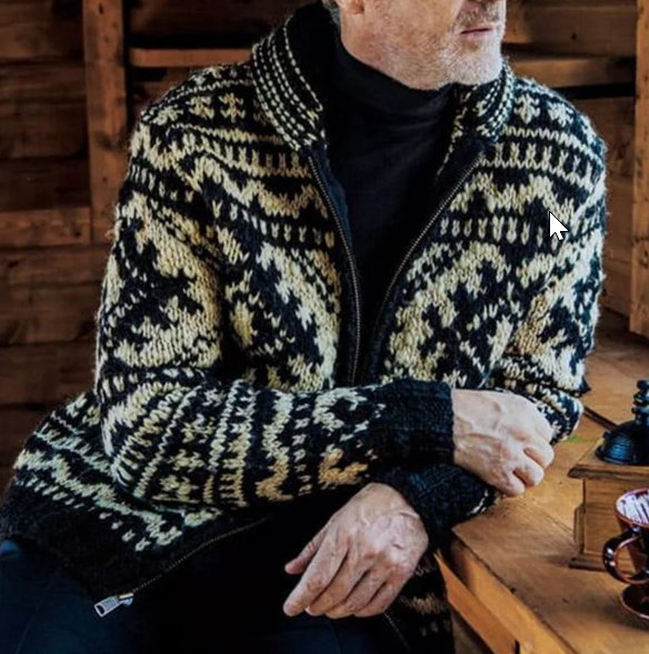 Augustine | Winter Herrenpullover aus Wolle mit Reißverschluss