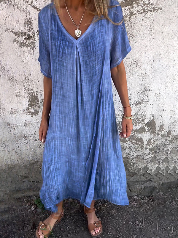 Hana™ | Lockeres Kleid mit V-Ausschnitt