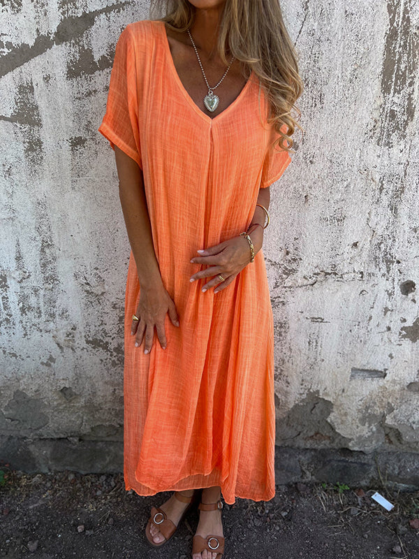 Hana™ | Lockeres Kleid mit V-Ausschnitt