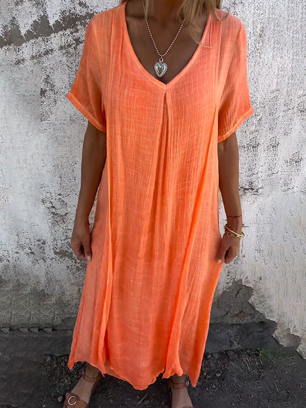 Hana™ | Lockeres Kleid mit V-Ausschnitt