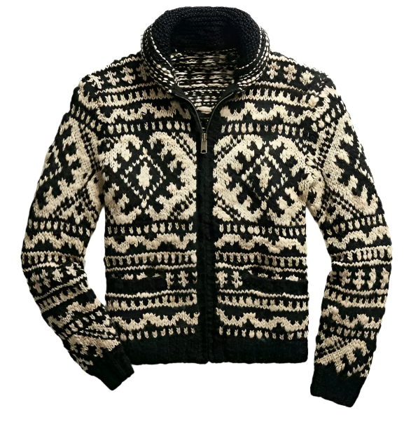 Augustine | Winter Herrenpullover aus Wolle mit Reißverschluss