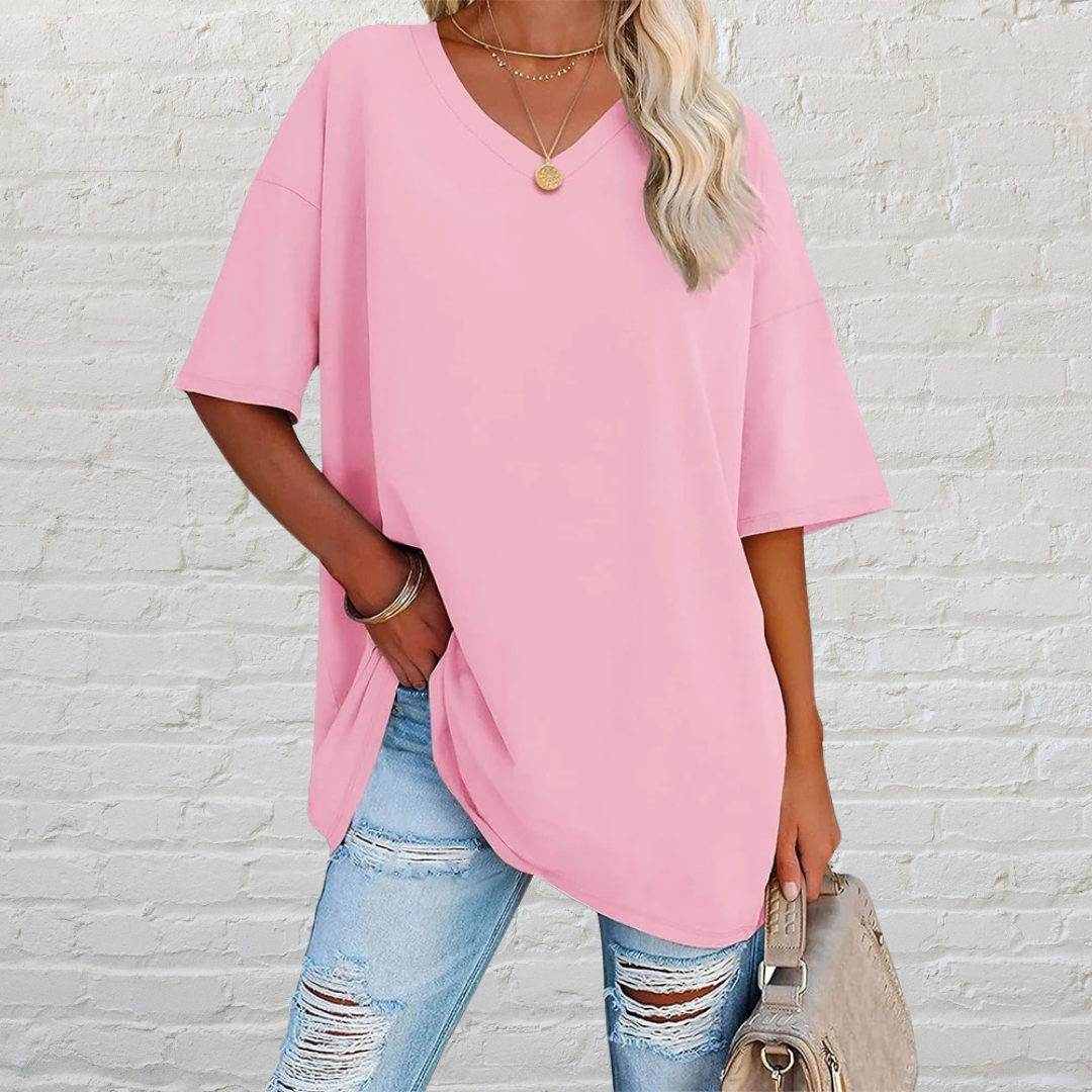 HESYL | ÜBERGROSSES T-SHIRT MET V-HALS