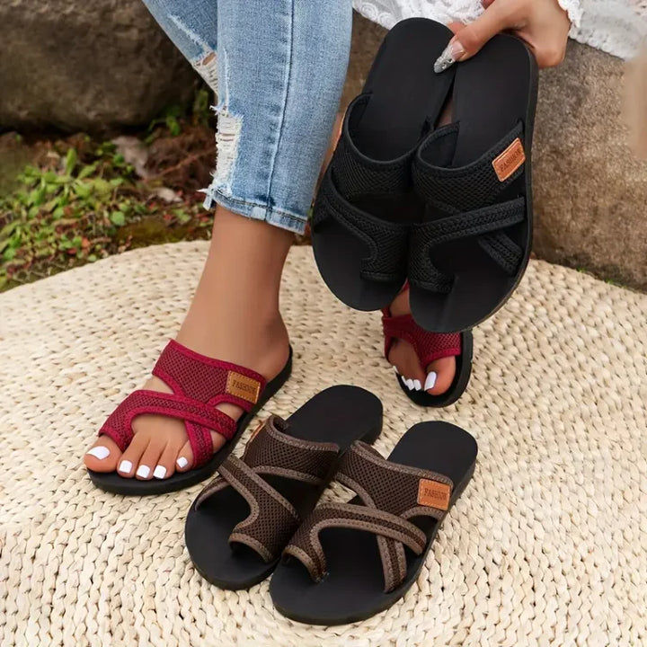 Leila | Sandalen mit perforiertem Mesh-Slip-on-Design