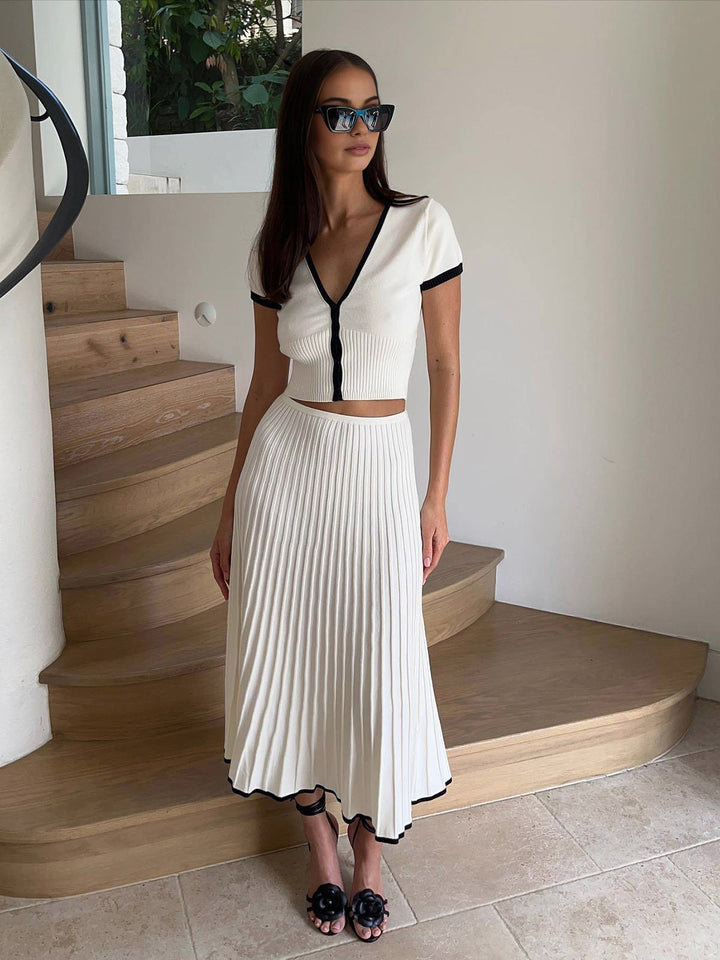Berrie | Strickkleid mit kontrastierenden Manschetten