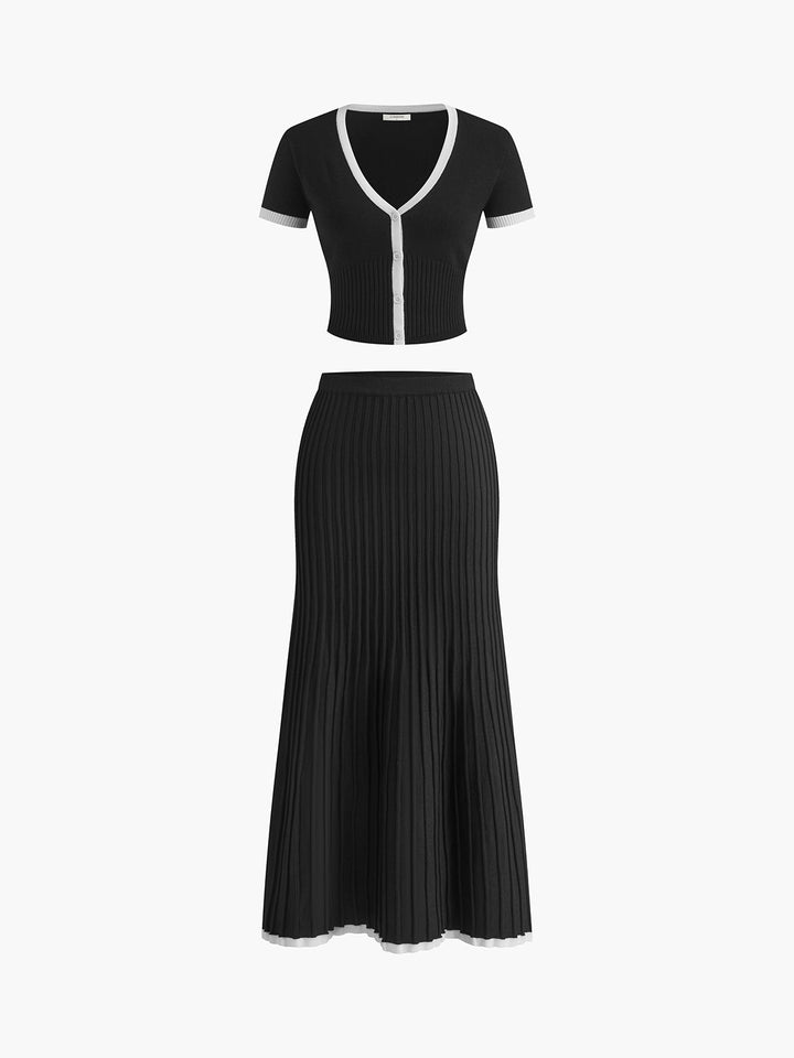Berrie | Strickkleid mit kontrastierenden Manschetten