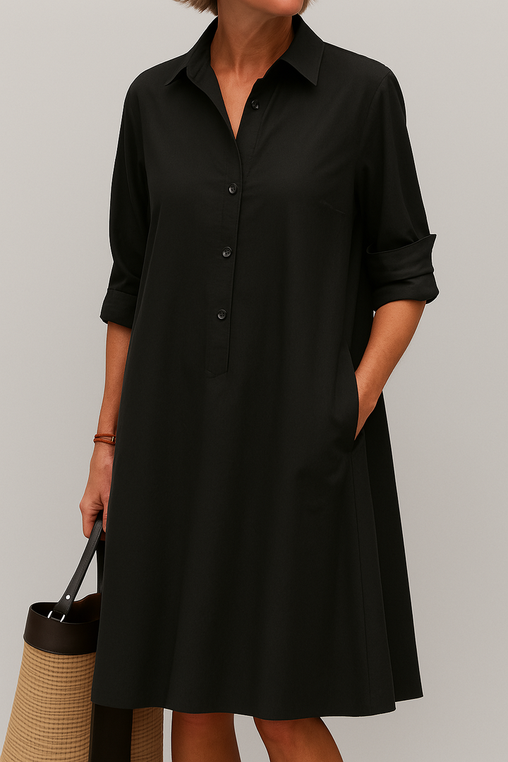 Celia | Knopfkleid Hochwertiger Stoff