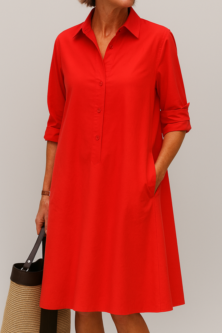 Celia | Knopfkleid Hochwertiger Stoff