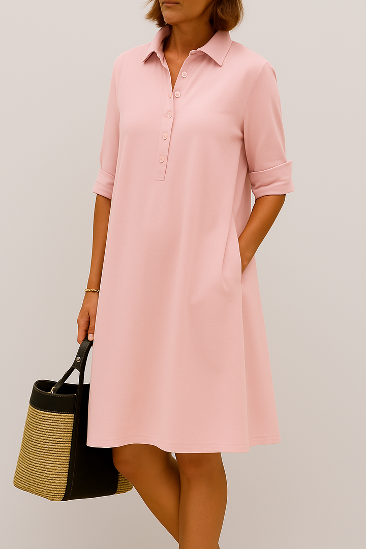 Celia | Knopfkleid Hochwertiger Stoff