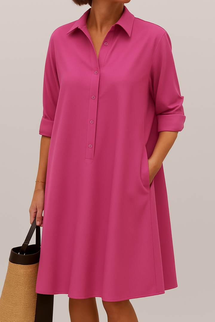 Celia | Knopfkleid Hochwertiger Stoff