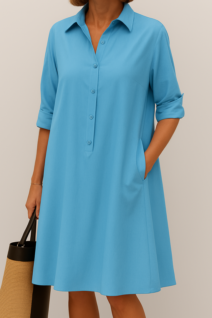 Celia | Knopfkleid Hochwertiger Stoff