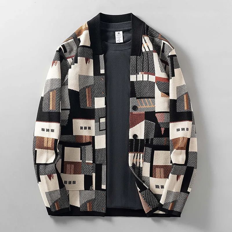 Zedd | Abstrakter Woll-Cardigan