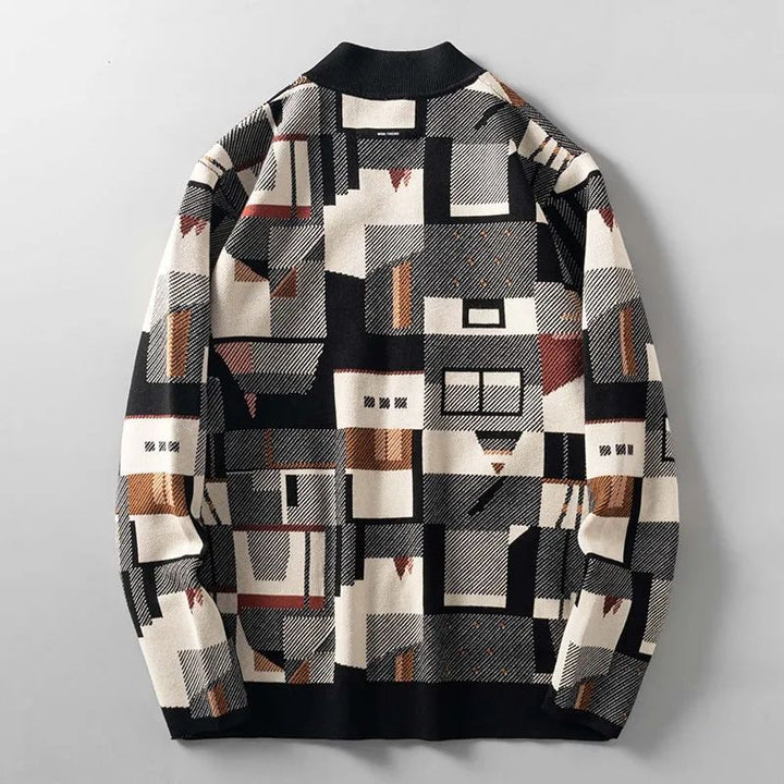Zedd | Abstrakter Woll-Cardigan