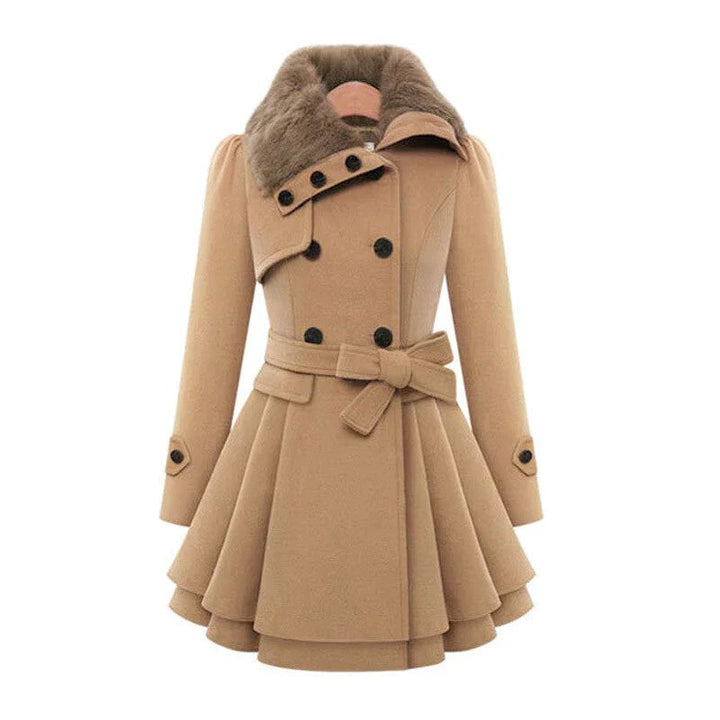 Yen | Schicker Trenchcoat mit veganem Pelz