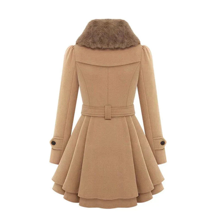 Yen | Schicker Trenchcoat mit veganem Pelz