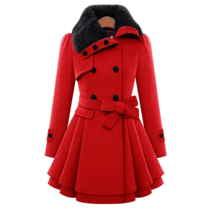 Yen | Schicker Trenchcoat mit veganem Pelz