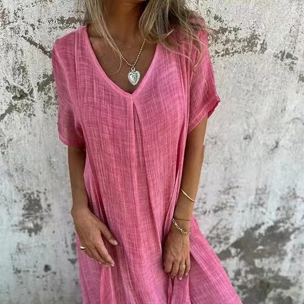 Hana™ | Lockeres Kleid mit V-Ausschnitt