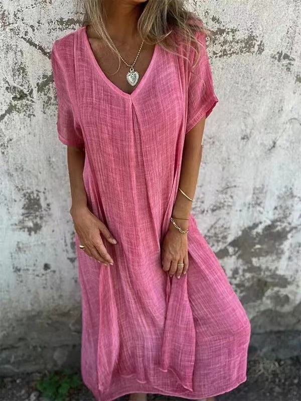 Hana™ | Lockeres Kleid mit V-Ausschnitt