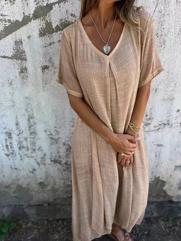 Hana™ | Lockeres Kleid mit V-Ausschnitt