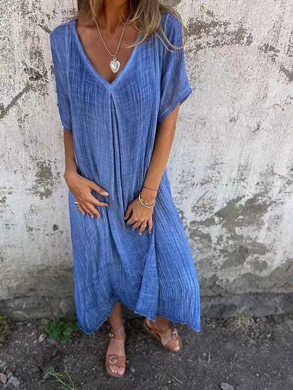 Hana™ | Lockeres Kleid mit V-Ausschnitt
