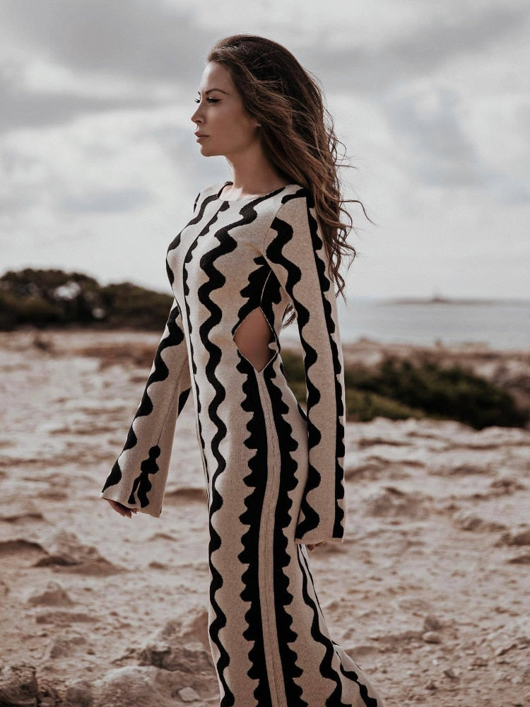 Alondra | Langärmeliges Maxikleid aus Strick