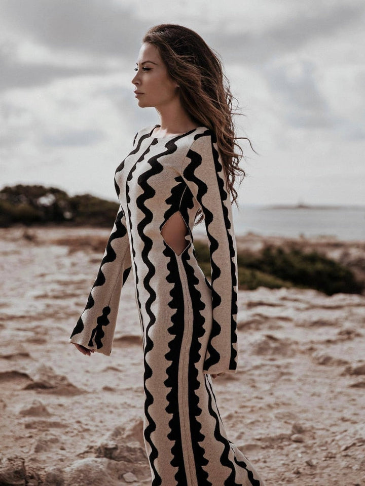 Alondra | Langärmeliges Maxikleid aus Strick