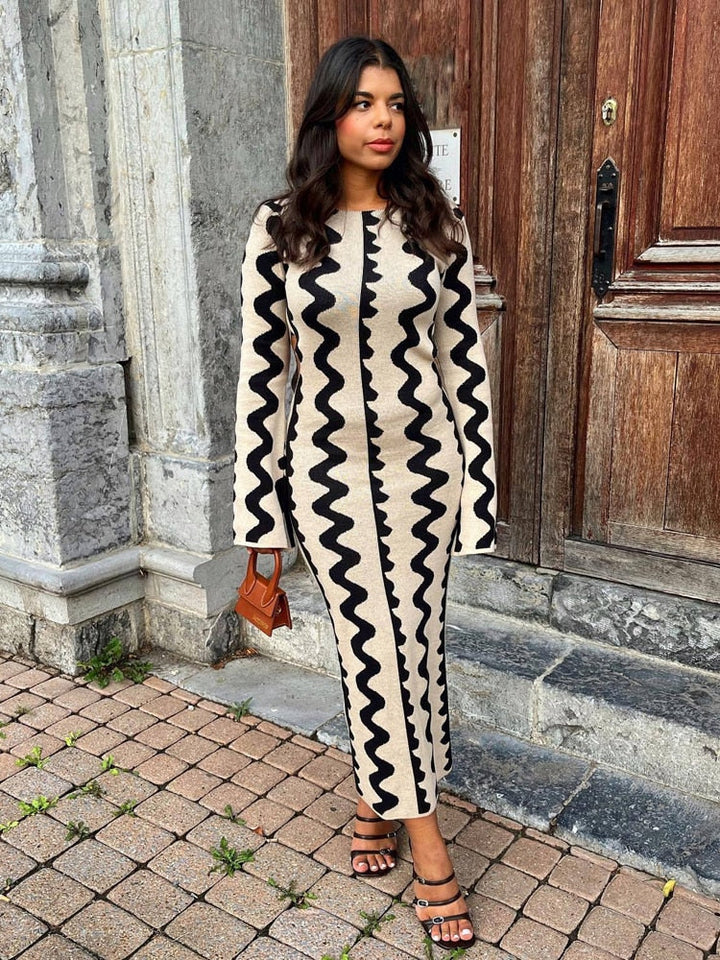 Alondra | Langärmeliges Maxikleid aus Strick