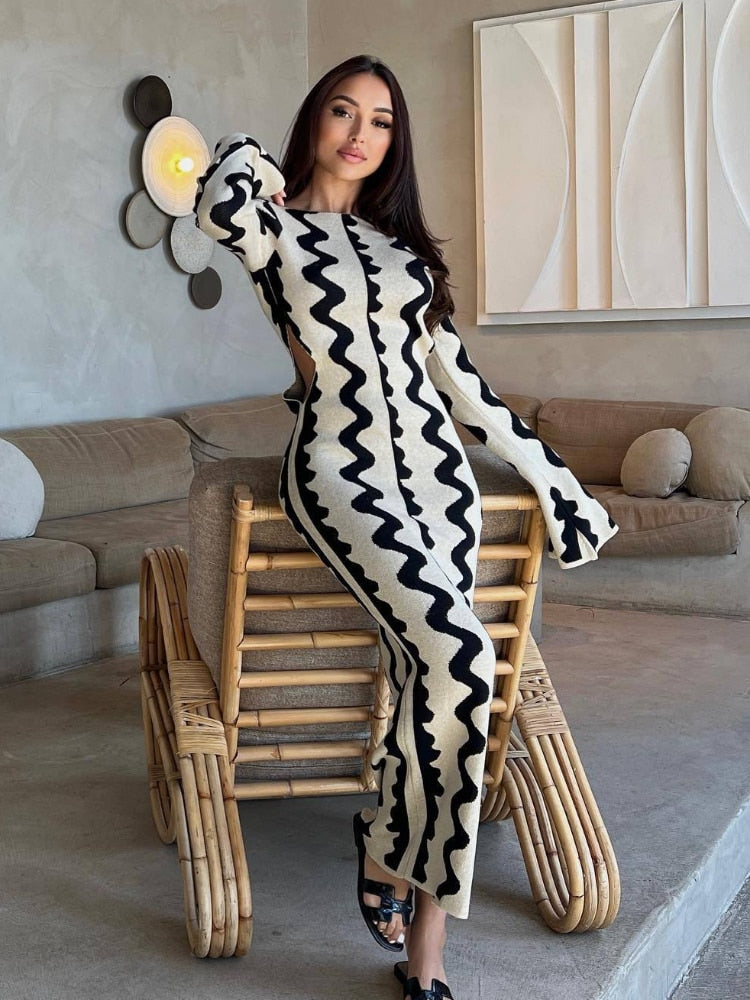 Alondra | Langärmeliges Maxikleid aus Strick