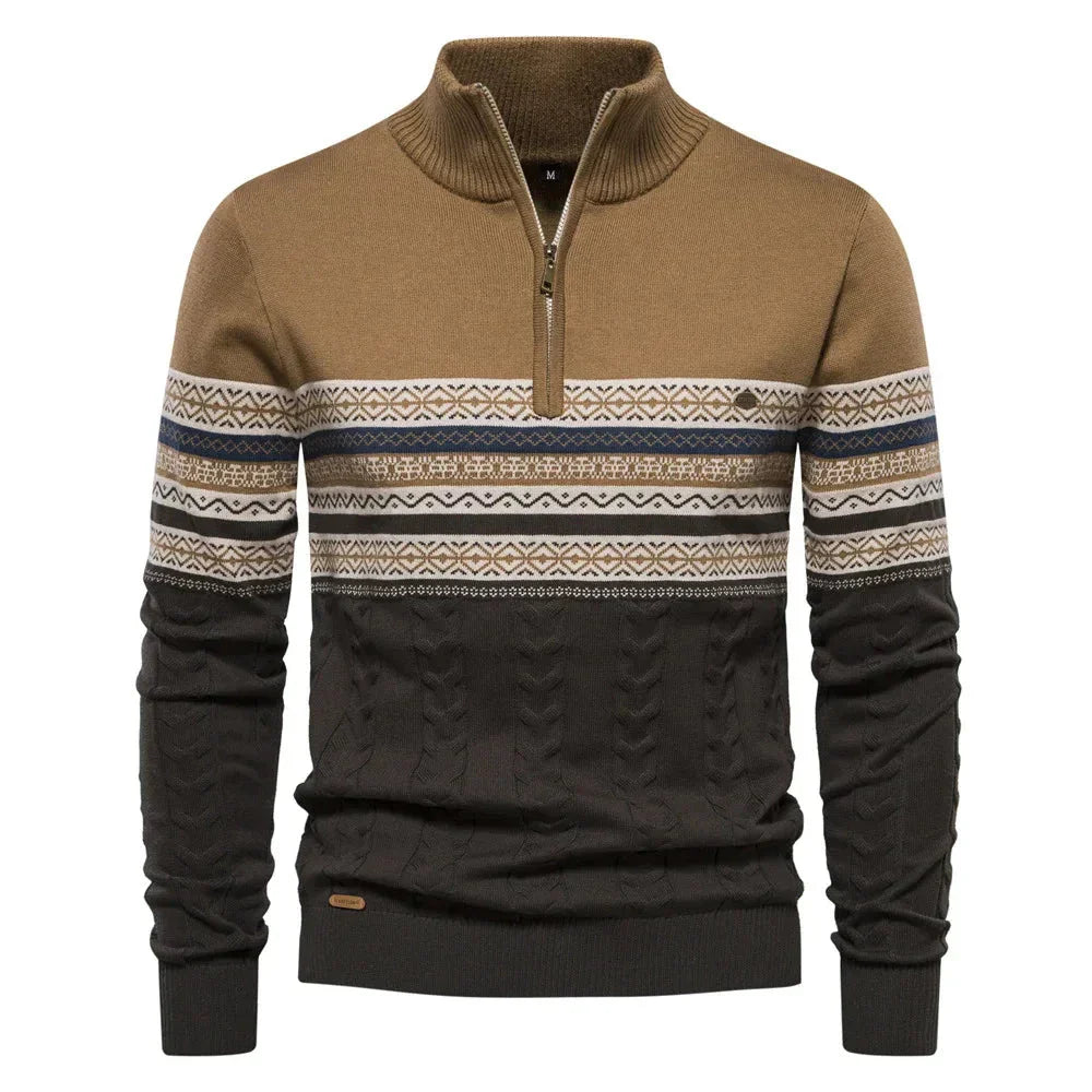Xyruz | Fair-Isle-Pullover mit halbem Reißverschluss