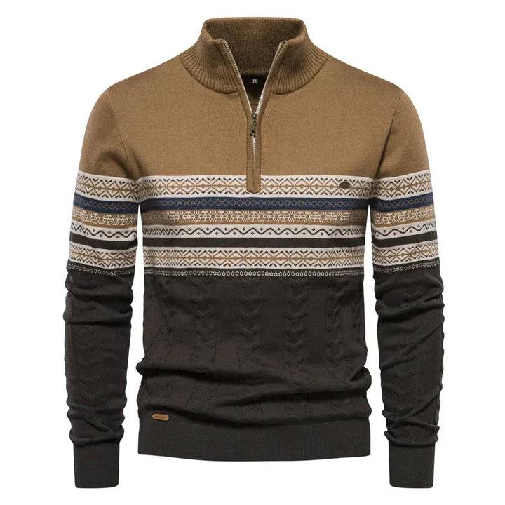 Xyruz | Fair-Isle-Pullover mit halbem Reißverschluss