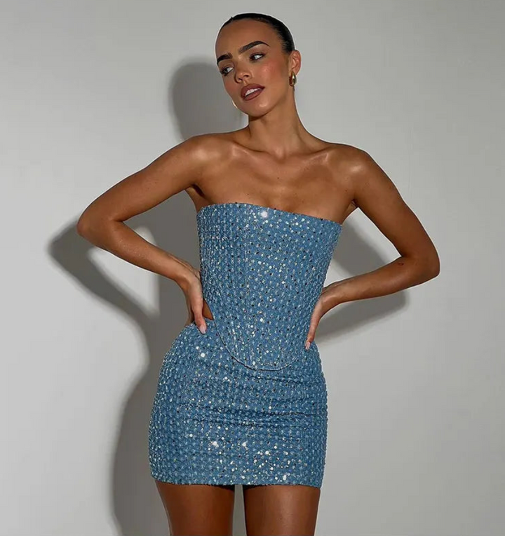 Darlene | Glitzer-Denim-Set