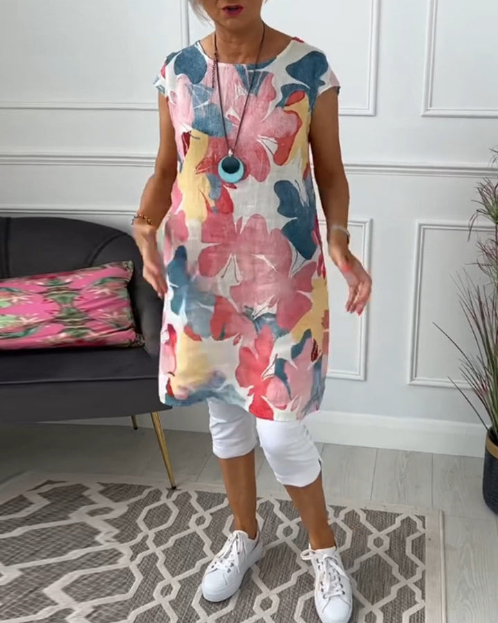 Molly™| Mehrfarbiges entspanntes langes Blumentop