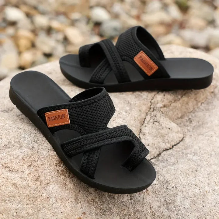 Leila | Sandalen mit perforiertem Mesh-Slip-on-Design