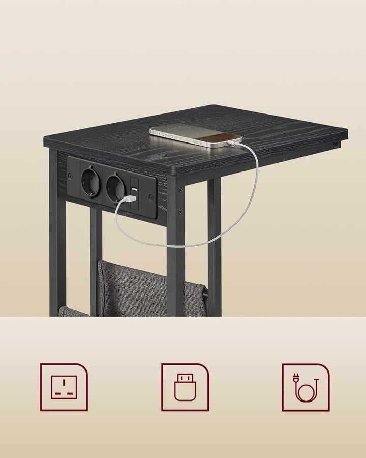 Ceylon Beistelltisch - Laptop-Tisch - C-Form