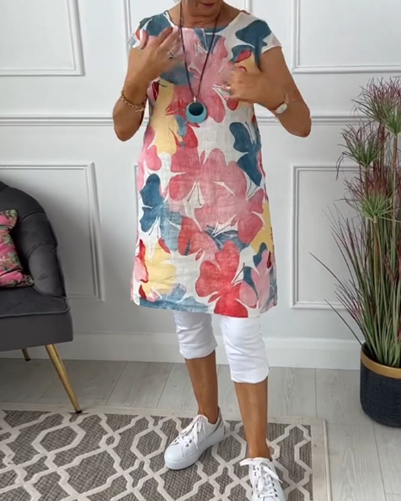 Molly™| Mehrfarbiges entspanntes langes Blumentop