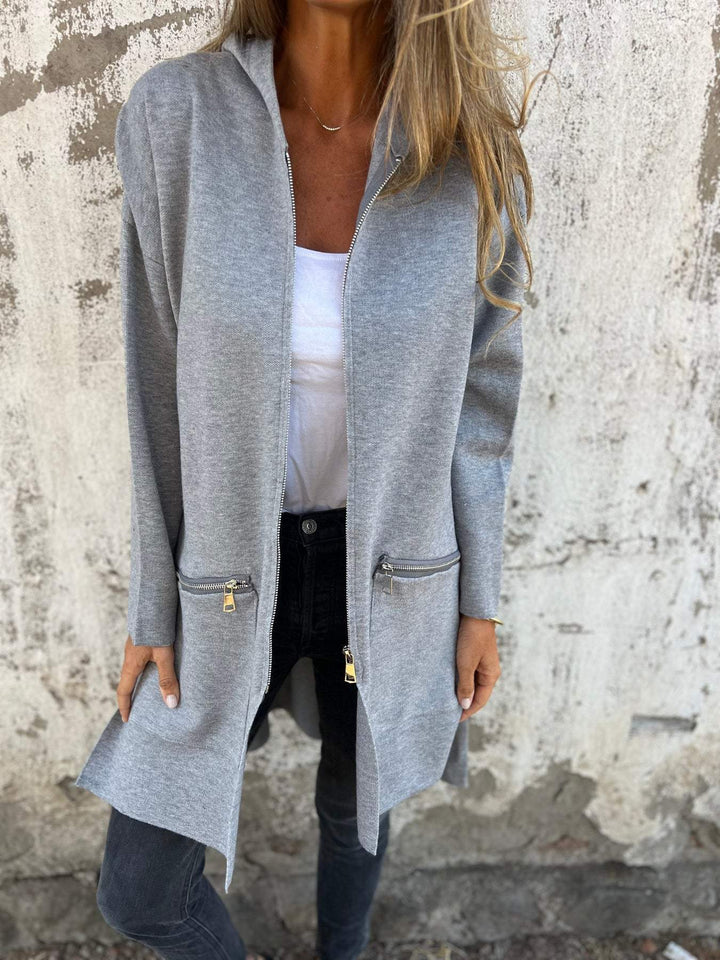 Malaine | Vest met rits lange mouw