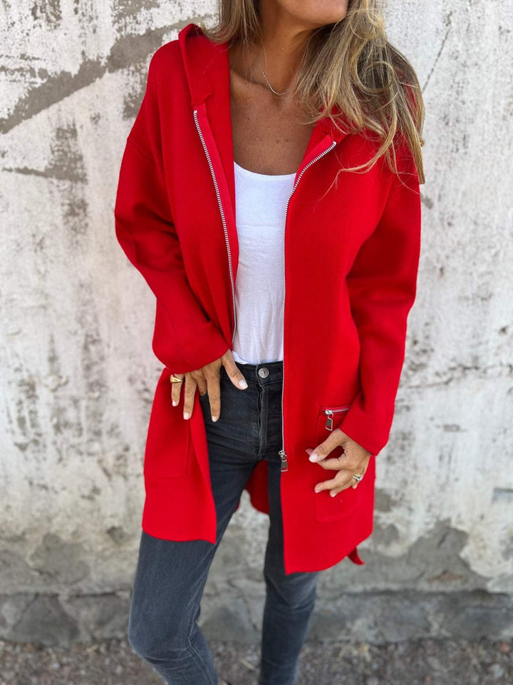 Malaine | Vest met rits lange mouw