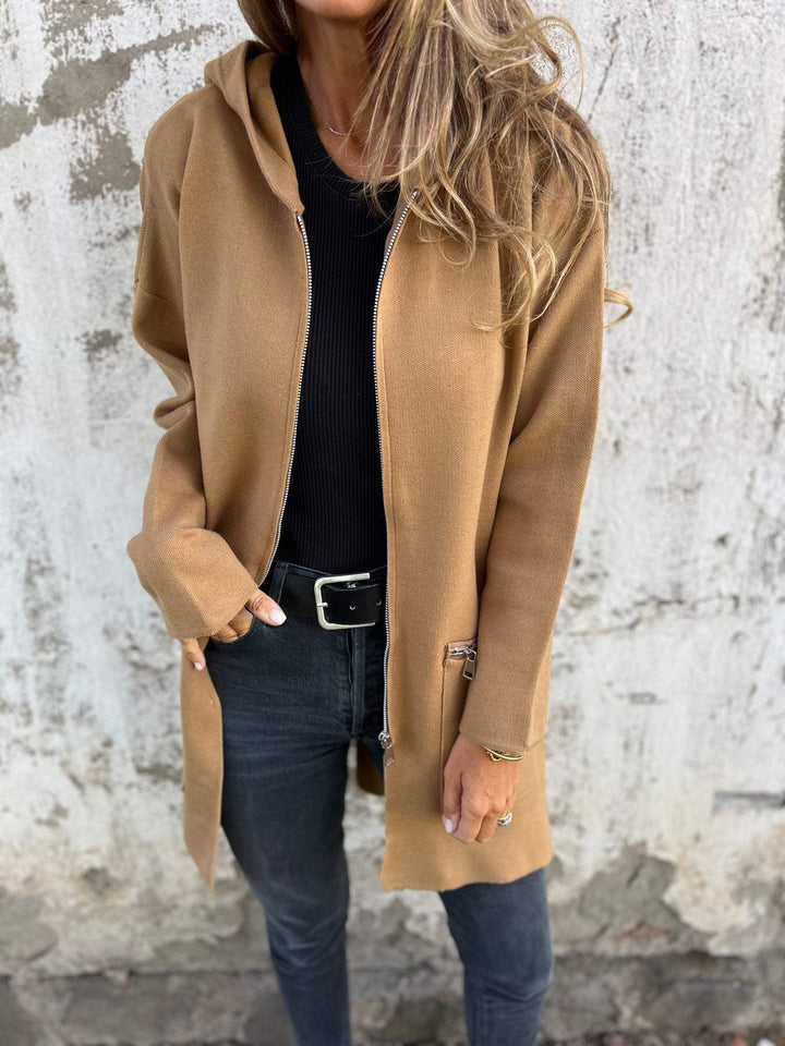 Malaine | Vest met rits lange mouw