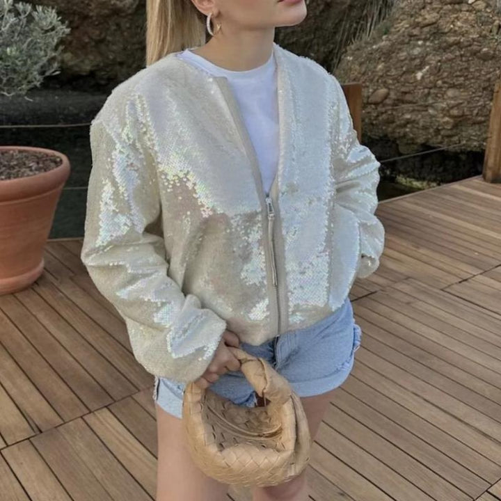 Jezza | Pailettes Bomberjacke