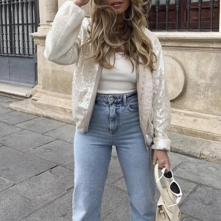 Jezza | Pailettes Bomberjacke