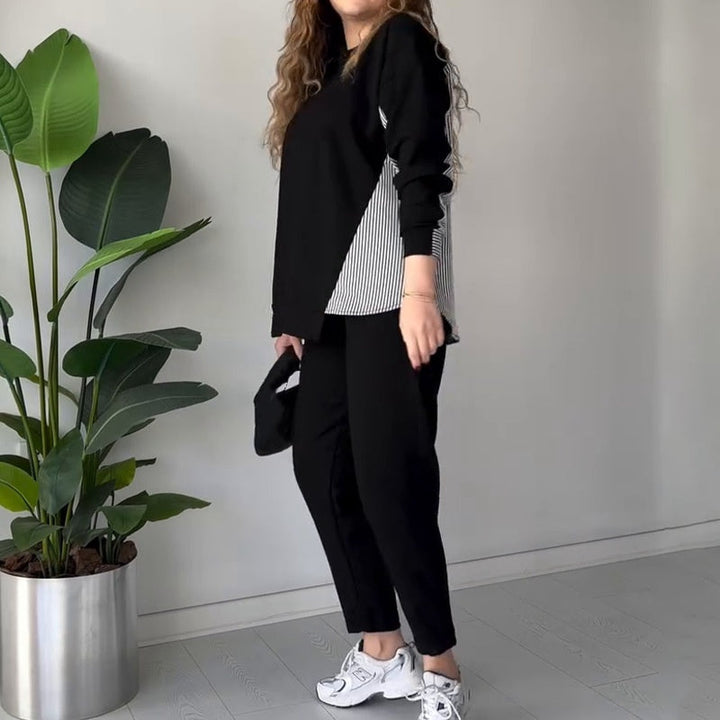 Tita- 2025 Neues Design👗✨2-teiliges Lounge-Set im Farbblockdesign für Damen