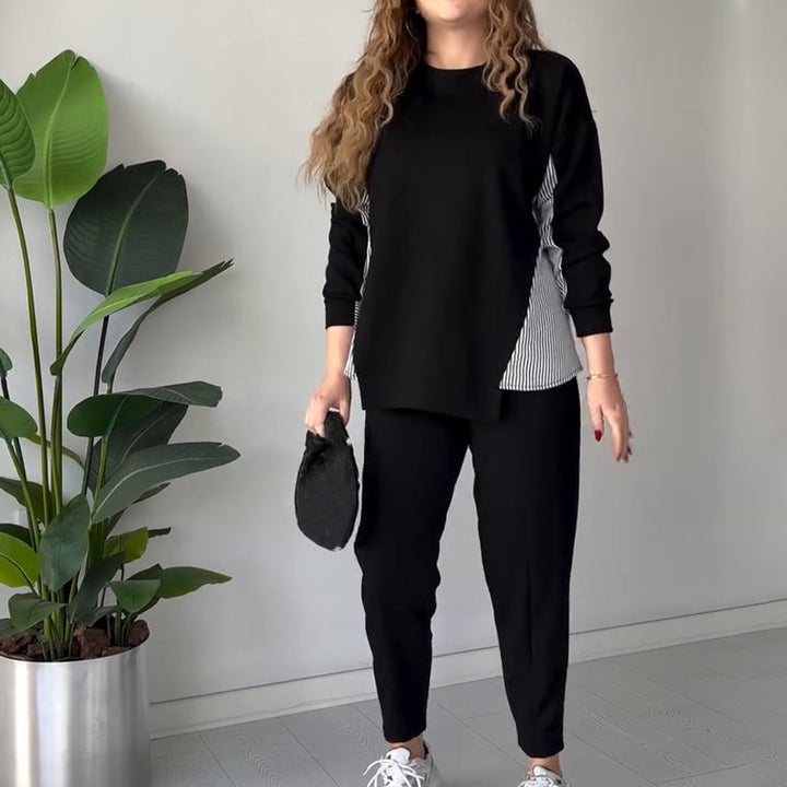 Tita- 2025 Neues Design👗✨2-teiliges Lounge-Set im Farbblockdesign für Damen