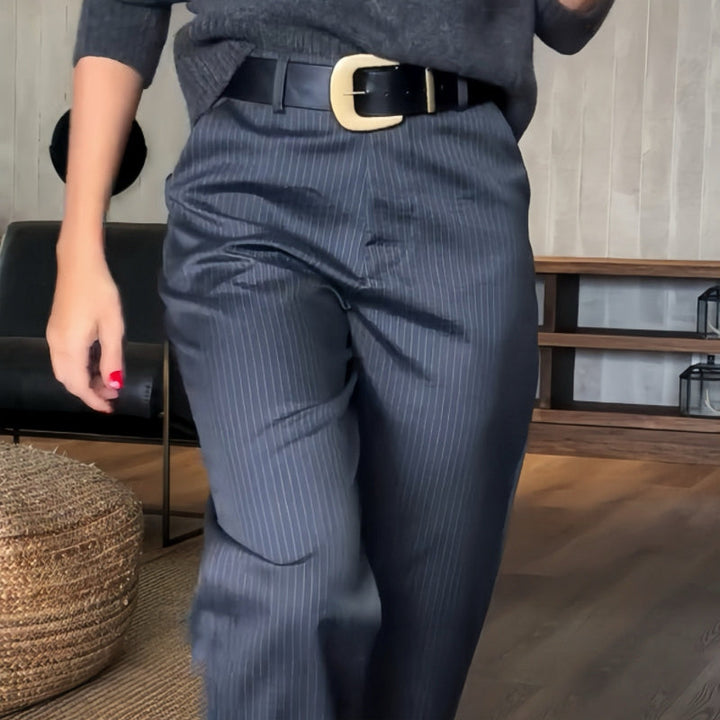 Gabby - Damen Hochtaillierte Casual Straight Blazer Hose