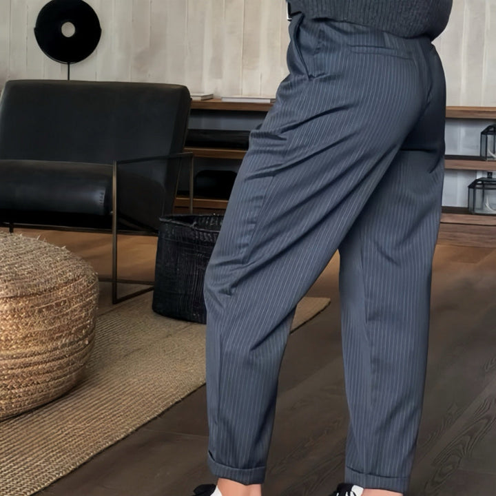 Gabby - Damen Hochtaillierte Casual Straight Blazer Hose