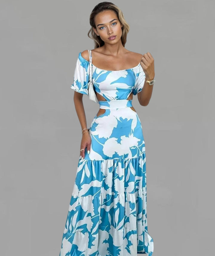 Ashie - Kleid mit Blumenmuster und trägerlosem Design
