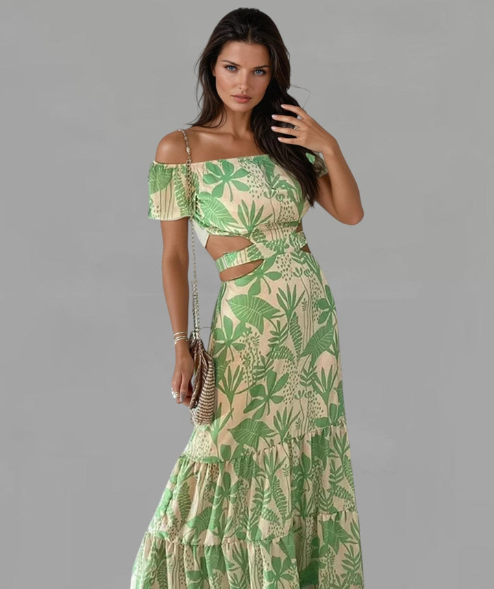 Ashie - Kleid mit Blumenmuster und trägerlosem Design