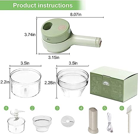 Modern Homes™ – 4-in-1 tragbares elektrisches Gemüseschneide-Set