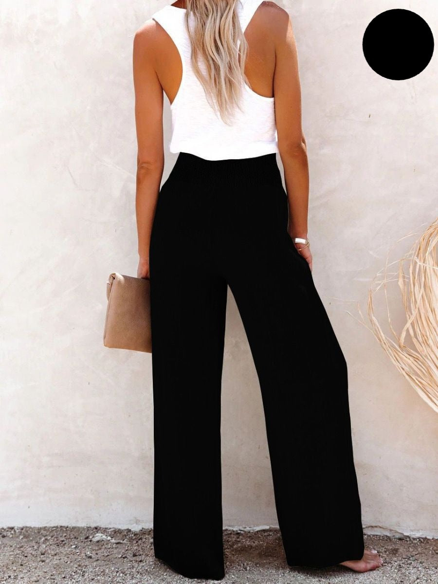Sophia™ | Elastische Hose mit hoher Taille aus Baumwolle und Leinen